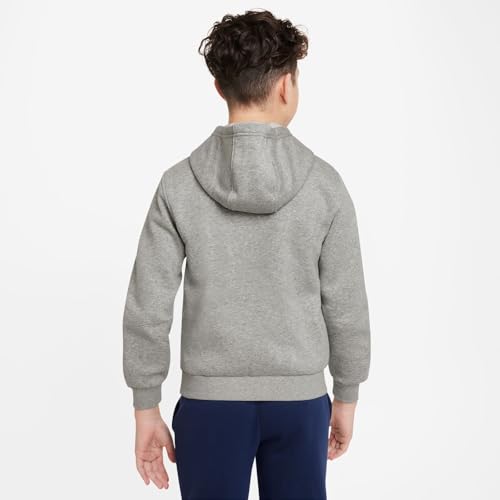 Nike Sportswear Club Fleece Big Kids' Hoodie (HJ3156-063, Dark Grey Heather/White)2