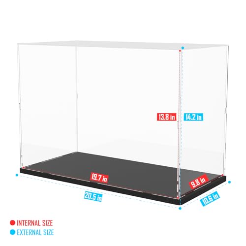 Image of Choowin Acrylic Display Case for Lego Neuschwanstein Castle 21063 for Lego Display Thickened Clear Acrylic Display Cases for Collectibles Assemble Dustproof Display Box(Black Base)