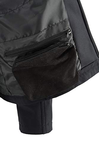 Image of Shenzhen Powercom Electronics Co.,Ltd. Nexgen Heat MPM111762SET Men's Black Zipper Heated Soft Shell Jacket with Front & Back Heating Elements (Battery Pack Included) - 2X-Large