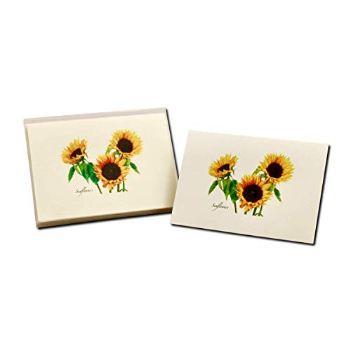 Image of Earth Sky + Water - 3 Sunflowers Notecard Set - 8 Blank Cards with Envelopes