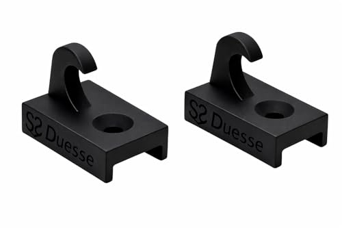 Duesse 2 Ganci per Zanzariere Scorrevoli Laterali – Alta Resistenza – Made in Italy – Colore Nero – Set da 2 Pezzi – Compatibili con Sistemi IRS (Nero)