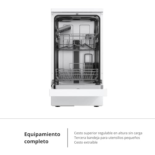 Corberó - Lavavajillas Plus 45cm | CLVM403W | 10 Cubiertos 5 Programas con 4 Temperaturas, Indicadores LED, Color Blanco, Inicio Diferido, Función Inicio-Pausa, 49 Db, Eficiencia Energética E - imagen 4