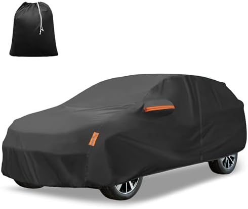 X AUTOHAUX Car Cover for Honda CRV 1995-2023 210D-PU Oxford Outdoor Full Car Cover All Weather Waterproof Windproof Sun Protection with Driver Door Zipper Black