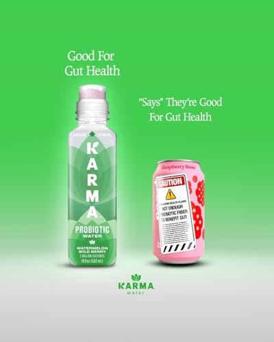 Karma Probiotic Water - 12 Pack, Berry Cherry Drink - Immune & Gut Health Support