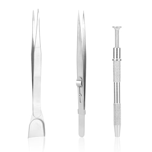 3pcs Sprinkles Tools for Cake Decorating, Cake Decorating Tools Includes Claw Sprinkle Pen Pearl Grabber & Tweezers with Shovel Head Sprinkle Spoon for Cookie Cupcake Decoration