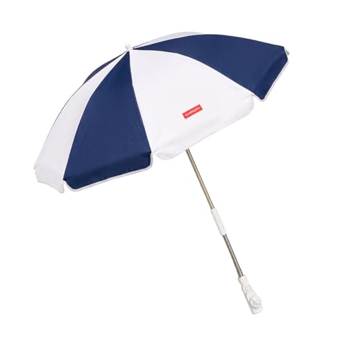 Flamingueo Sombrilla Playa Para Silla - UPF 50+ - Orientación Regulable - Poliéster Waterproof - Poste de Acero - Azul