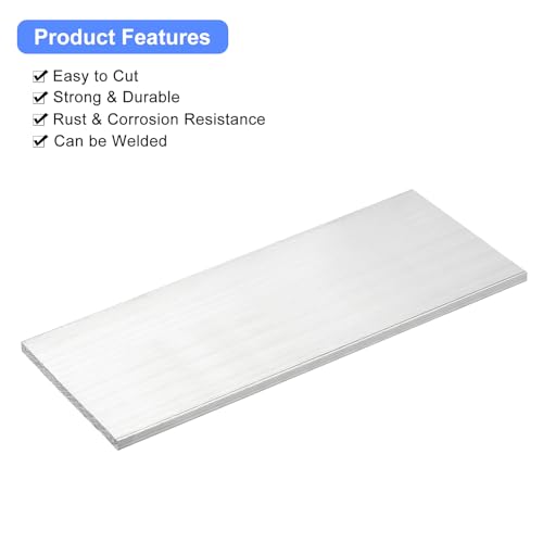 Image of uxcell Square Aluminum Flat Bar, 1 /4 inch Thick 3.5 inch Width 10 inch Length Square Aluminum Bar 6061 Aluminum Flat Plate, 6 x 90 x 254mm T6511 Solid New Mill Stock for Industrial Building