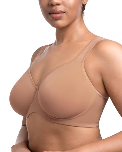 Image of HSIA Bras for Women Minimizer Full Coverage, Plus Size T Shirt Unlined Underwire Smooth Bra, Seamless Cups Joan Ultimate Soft
