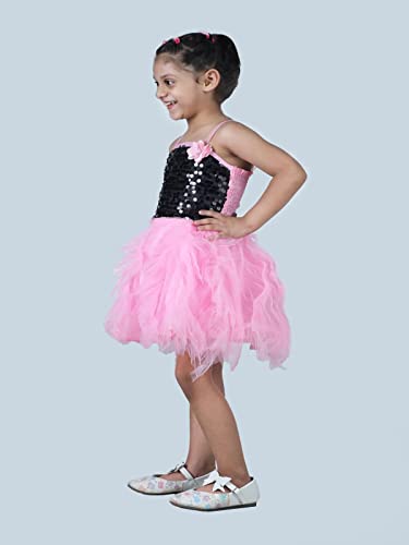 Image of BookMyCostume Pink & Black Frock Annual Day Dance Girls Fancy Dress Costume - Premium