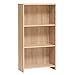 Homestyle4u 2173 regał stojący regał drewniany regał biurowy regał na książki schowek dąb brązowy drewno lite 3 półki wąski