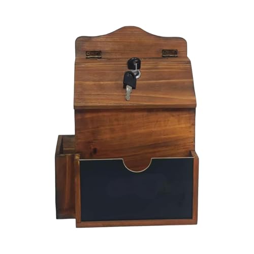 Fenteer 壁掛け式メールボックス な郵便受け 多用途 頑丈な木製 提案ケース オフィス 家庭用 ビジネス用 デポジットドロップボックス