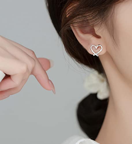 Reffeer Solid 925 Sterling Silver Love Heart Clip On Earrings Ear Cuffs for Women Teens Heart Wrap Earrings No Piercing2
