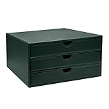 UnionBasic Document Organizer, 3-Drawer File Cabinet Document Storage Box, Office Desktop Filing Organizer, Dark Green