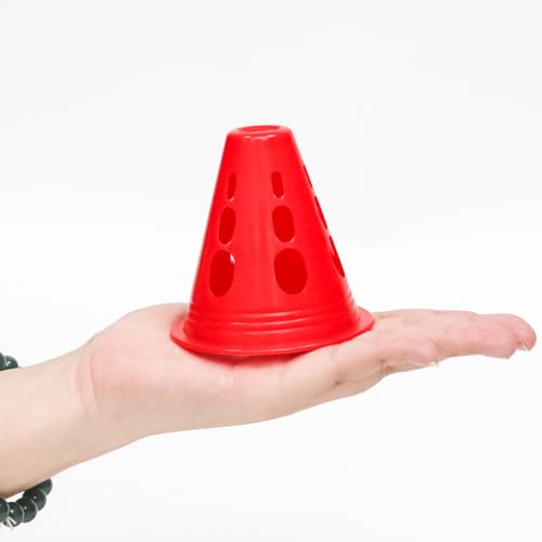 Funstreet 20 Pack 3.15 * 3.07in Mini Traffic Cones with Holes, Agility Training Cones Plastic Marker Cones, Small Practice Cones for Basketball Football Skating Training/Outdoor Sport Activity