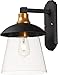 Maxim 10316CLBZGLD Crib Thick Clear Glass Outdoor LED Wall Sconce, 1-Light 6 Watt, 15"H x 9"W, Bronze/Gold