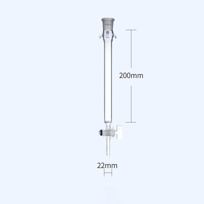 Colonne de chromatographie à noyau de sable en verre de diamètre 24# avec piston en verre 16 mm/22 mm/30 mm/40 mm (16 x 200 mm - calibre 24)(22x200mm-caliber24)