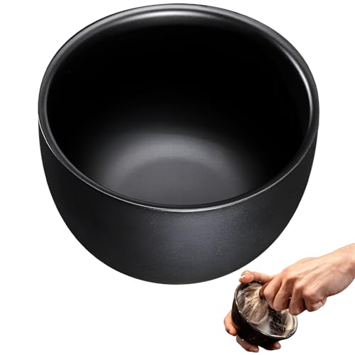 Rasierschale,Shaving Bowl,Rasierseife Schale,Rasierseifenschalen,Rasierseifenschale,Rasierschale Aus Edelstahl,Rasierschüssel,Rasierschüssel,Für die Nassrasur von Männern,Für Zuhause(Schwarz)