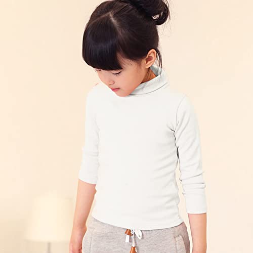 Evelin LEE Girls Basic Solid Color Turtleneck T-Shirt Tops Long Sleeve Clothes2