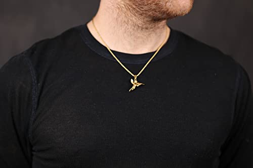 Vintage AK47 Machine Gun 18K Cherub Cupid With Gun Pendant Chain Unisex Cupid Necklace Gold Cupid Pendant Gun FREE Boyfriend Girlfriend Gift2