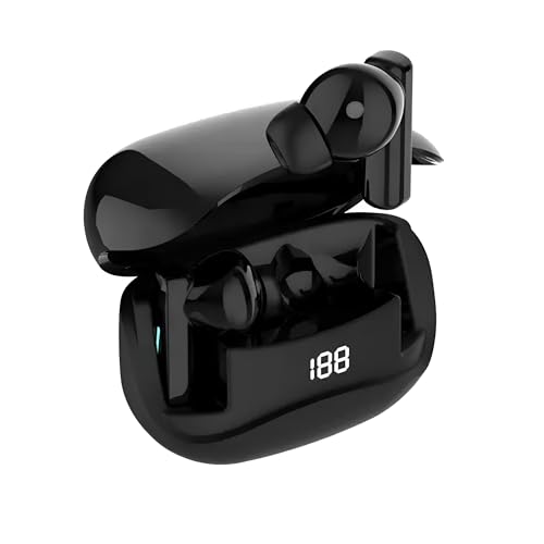 wireless earbuds Bluetooth Headphones 5.3 Stereo, 50 Hours of Playback with LED Display in-Ear Ear Buds with 4 Microphones IPX7 Waterproof Earphones compatible with Iphone, Android PC etc (Black)