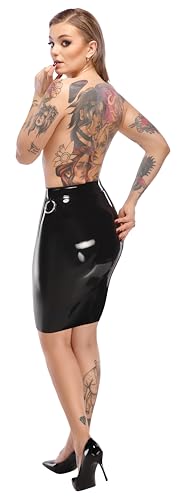Jupe en latex XL noir extensible pour morphologies généreuses - 4