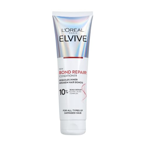 LOreal Paris Elvive Bond Repair Conditioner with Citric Acid Complex Deep Repair & Bonding Hair Care for Severely Damaged Hair 98% Less Breakage 82% Stronger 150ml