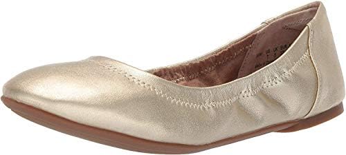 Amazon Essentials Women's Belice Ballet Flat, Gold, 7.5