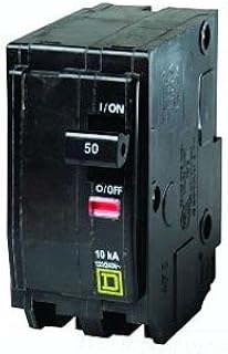 Schneider Electric Miniature Circuit Breaker, 50 Amp, 120/240 VAC, 1 Phase, 2 Pole, QO250