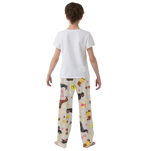 Boys' Pants Summer Dogs Dachshund Long Bottoms Jogger Pants Elastic Waist Trousers with Pockets S-XL3