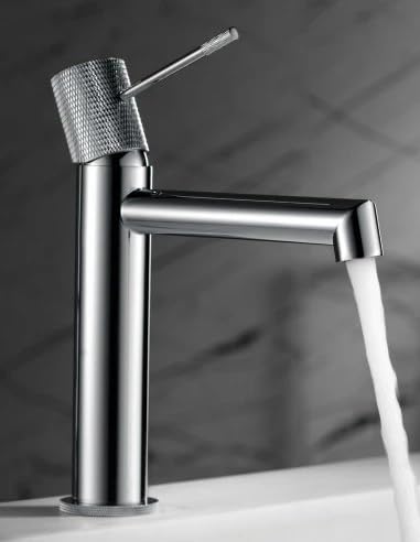 IMEX Grifo Monomando Lavabo - BDD038-1 Cuerpo de Latón, Cartucho Cerámico Ø26mm TOP, Flexos 3/8”, Serie Line (Cromado)