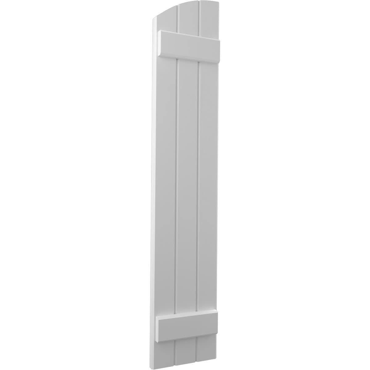 Ekena Millwork ARW101BE311X64PRH Americraft Lot de 3 volets extérieurs en bois véritable avec dessus elliptique (paire), 26,4 x 162,6 cm (l x H), apprêté
