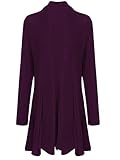 shelikes Womens Knitted Cardigan Long Full Sleeve Knitwear Cardigans Classic Solid Sweater Jacket Coat Purple