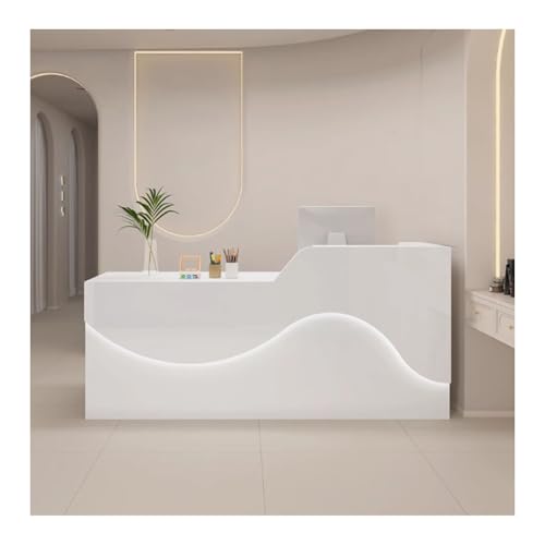 Moderner Empfangstresen mit abschließbaren Schubladen - Stilvolle Einzelhandelstheke für Salon und Büro - Langlebige funktionale Empfangsmöbel für ein verbessertes Kundenerlebnis