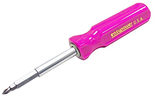 Image of Eazypower 87299 12 Pink 8-in-1 Molded Handle Screwdriver #0 /#3 Phillips; #1 /4-5,#2 /8-10 Phillips /Slotted; 1 /4 and 5 /16-inch Nut Setters