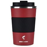 SIMPLE DRINK Insulated Travel Coffee Mug 2.0 | Double Wall Vacuum Stainless Steel Coffee Cup Tumbler with Spill Proof Lid for Hot and Ice Beverages, 12 oz