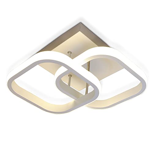 RUIXTIPAD Plafon Led Techo, 24W Moderna Lámpara de Techo LED, Luz cálida 3000K, Redondo Luz de Techo del Para Corredor Baño Cocina Sala de Estar Dormitorio Pasillo, Largo 29cm