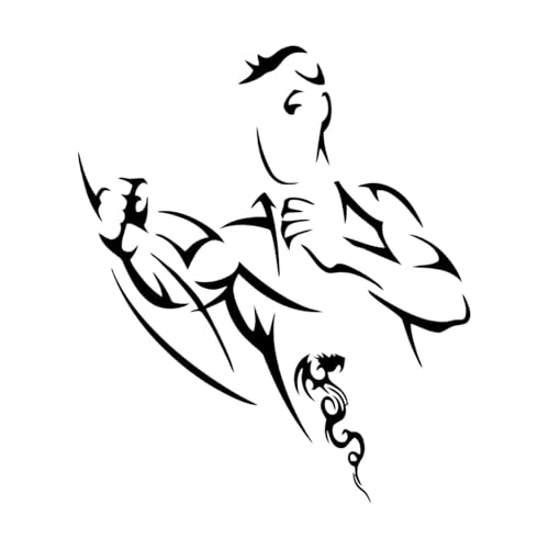 Stickers gravés Coup de poing Arts martiaux Boxe Boxe Frappe 51x59.4cm Décoration artistique Noir