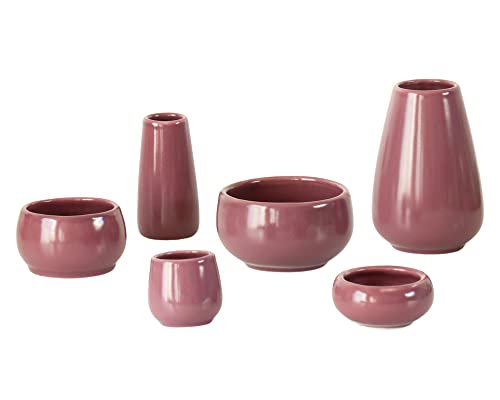 陶器仏具 「もみじ」 6具足セット ミニ仏壇に最適 パープル