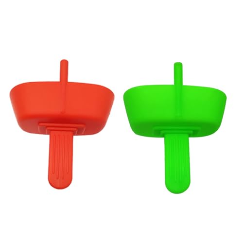 2 PCS Popsicle Holders, Ice Pop Sleeves with Built in Straw, No Drip Silicone Reusable Popcical Holder (Red Green)