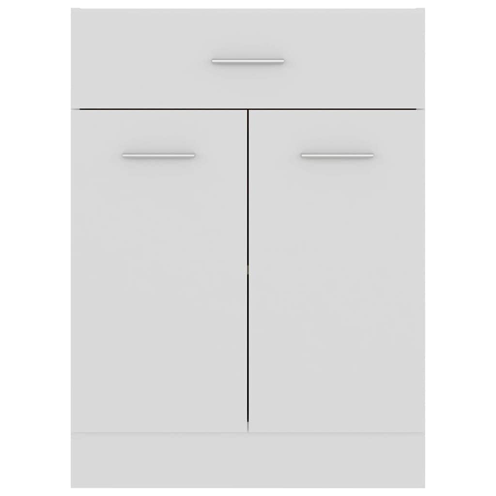 Schubunterschrank Lyon Weiß 60x46x81,5 cm Holzwerkstoff mit Schublade, Tür, Regal für Küche, Esszimmer, Stauraum und Küchenorganisation