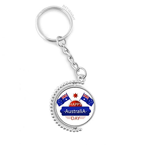 Porte-clés rotatif Australie multicolore compact de 1,2 x 3,5 pouces