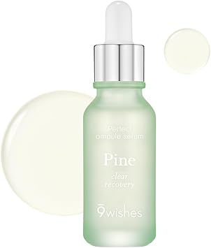 9 wishes Pine Ampoule Serum, 0.9 fl oz 25 ml, Drying, Pores, Moisturizing, Essence, Face, Skin Serum, Skin Care, Korean Cosmetics