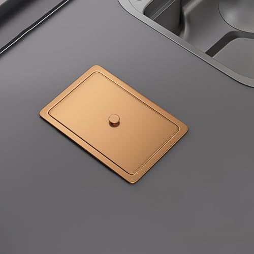 Stainless Steel Countertop Trash Can Lid Only, Recessed Garbage Bin Cover, 12x8in Silver Trash Can Lid for Kitchen & Bathroom (29.5x19.5cm)