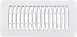 Rocky Mountain Goods White Plastic Floor Register Vent for 4' x 10' Vent Openings (Item Dimensions 11 1/8' x 5 1/4') - Plastic Louvered Design - Easy Flow Adjust Lever - Rustproof