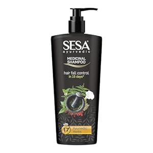 SESA Ayurvedic Medicinal Shampoo Hairfall Control Anti Dandruff Shampoo Infused with 17 Ayurvedic Herbs Smooth & Shiny Hair For Men & Women – 500 ml or 16.90 oz