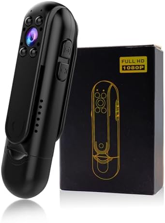 Body Camera HD 1080P Portable Mini Body Cam Video Recorder with Night Vision, Loop Recording for Motion Detection, Police Wearable Worn Camera for Outdoor Sport, Home Security