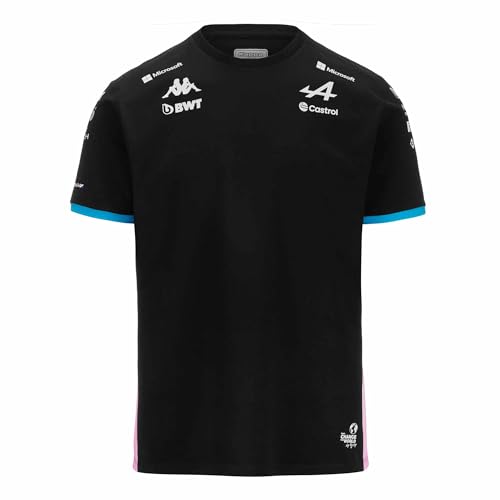 T-Shirt Kappa ADIRY Alpine F1 Noir et Bleu Dresden pour Enfant 6 Ans