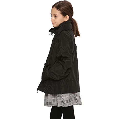 A2Z 4 Kids Girls Windbreaker Shower Proof Windproof Coat Stylish - Windbreaker 733 Black 9-10 - Image 4