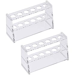 Estanteria Laboratorio sourcing map Acrílico Ensayo Tubo Soporte Estante 6 Bueno para 10ml Centrífuga Tubos Transparente 2uds