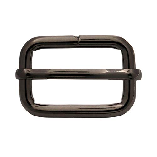 BIKICOCO Metal Slide Adjuster Buckle Tri-Glides with Movable Center Bar, for Straps, 1 x 0.6 Inch, Gunmetal, Pack of 20
